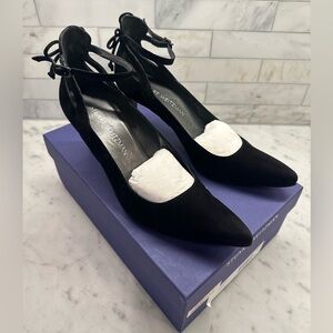 Stuart Weitzman Black Suede Take a Bow Heels